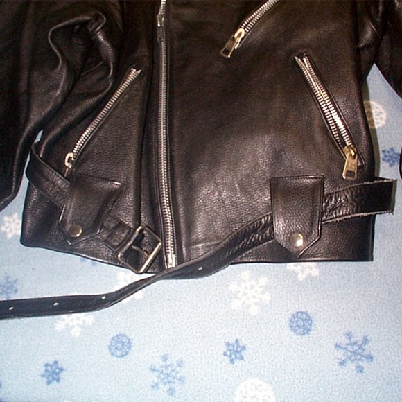 Michael Alle Leather Motorcycle Jacket California Highway Police Style jacket - Picture 4 of 7